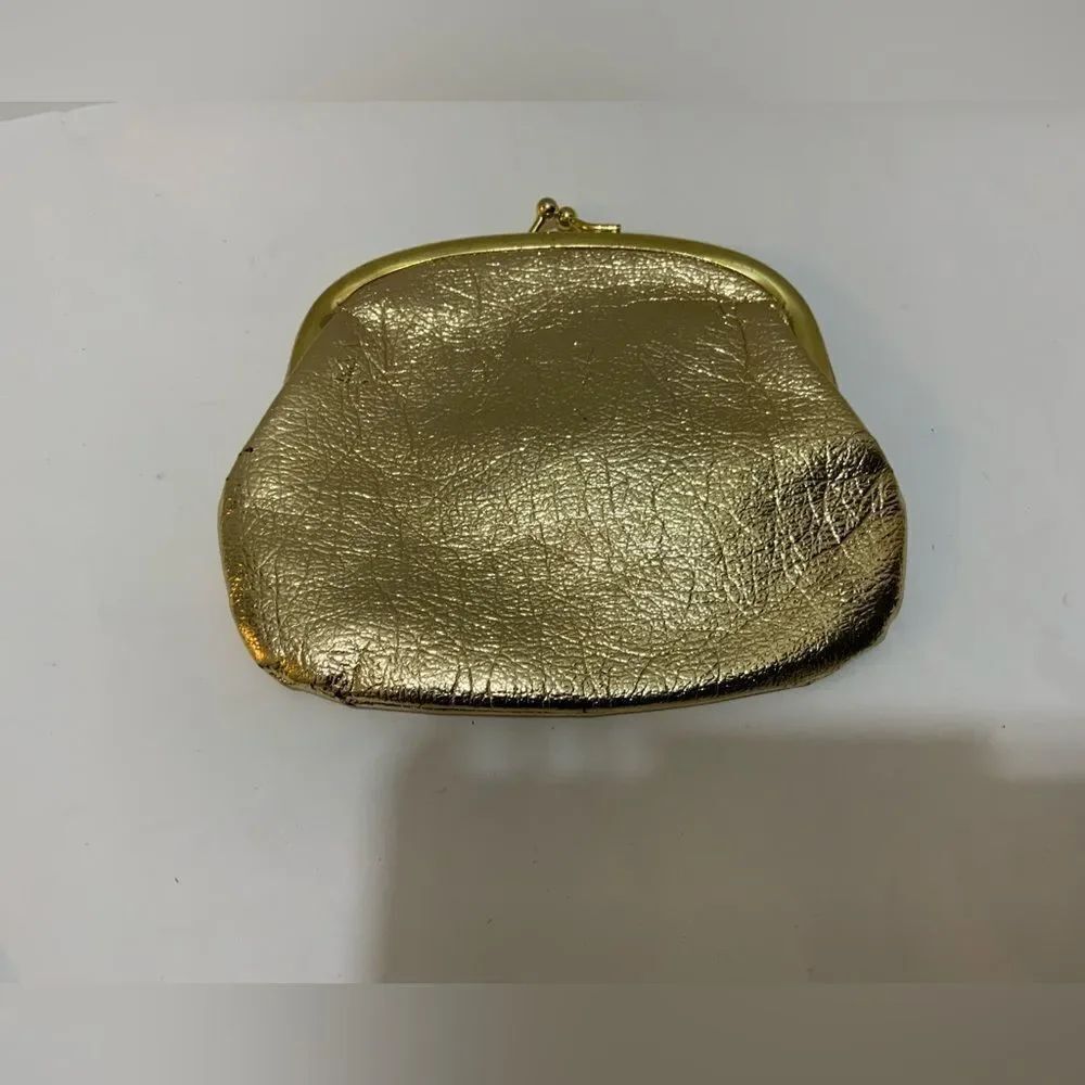 St Thomas Vintage Gold Coin Purse Leather Clasp